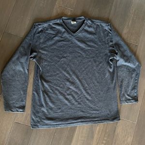 Old Navy V Neck Grey Long Sleeve Top Size L